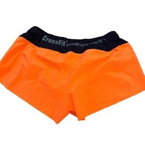 CrossFit Reebok Neon Orange Black Workout Shorts Women’s M Lifting Running